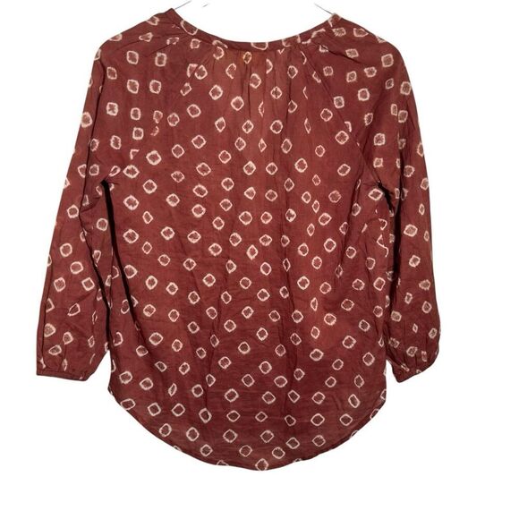 ROLLER RABBIT Top Women XS Rust Giraffe Dye Lucy Tunic top v-neck cotton - Picture 4 of 8